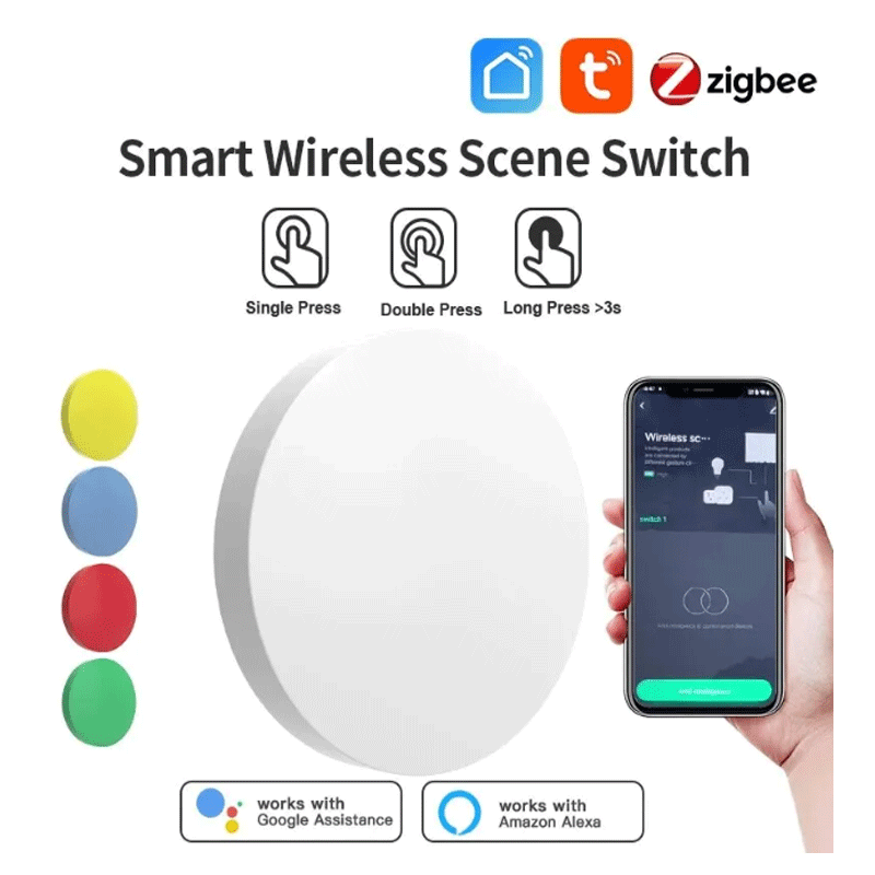 Home Assistant Tuya - Botão Sem Fio Inteligente Tuya ZigBee,