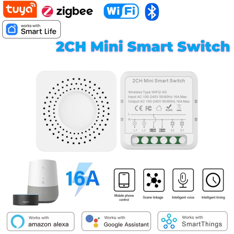 Home Assistant Tuya - Interruptor Inteligente Mini Tuya WiFi 1-2-3-4