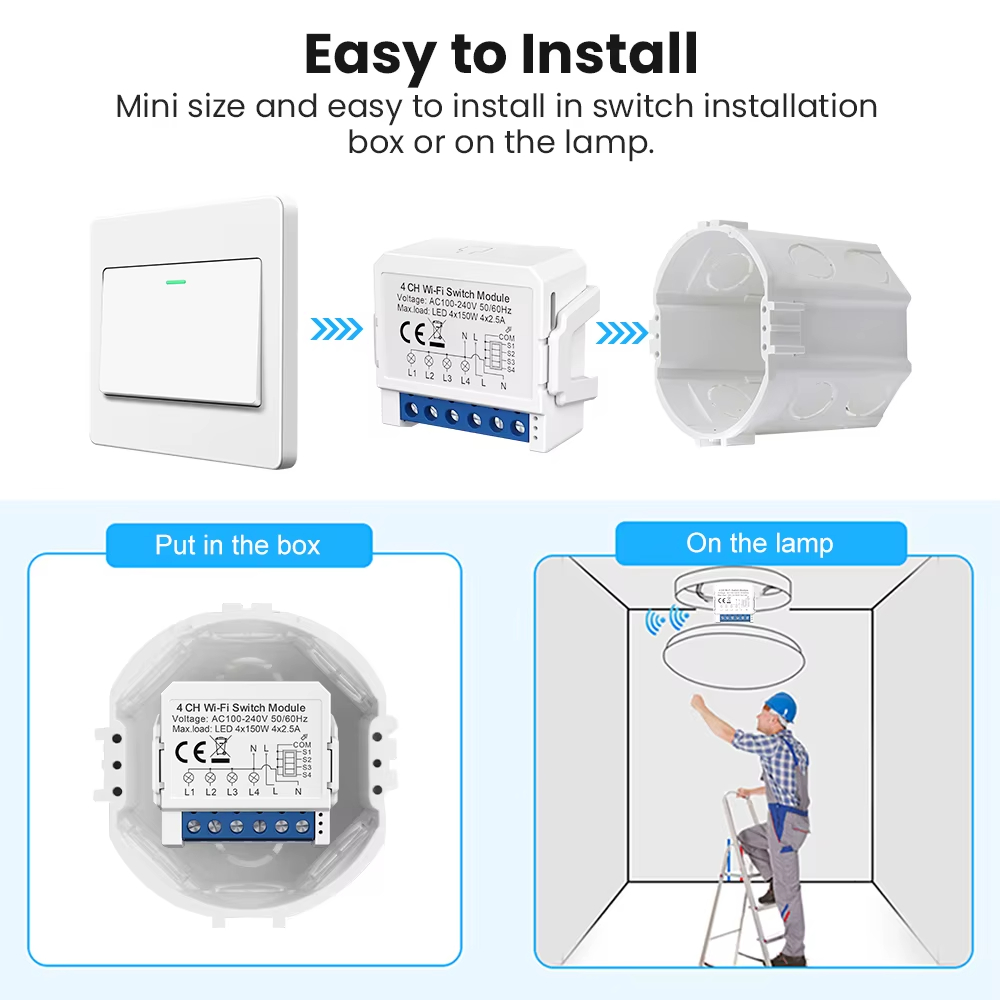 Wsm16 tuya wifi módulo de inte - Tuya 4 Channel avaliação e preço